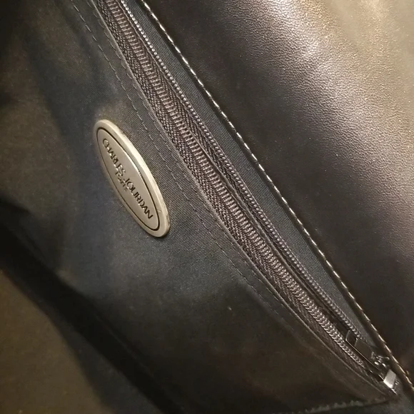 rare CHARLES JOURDAN Paris leather handbag brown rectangular purse Vintage - Picture 7 of 12